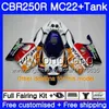 Fabbrica di iniezione nero + Serbatoio per HONDA CBR 250RR CBR250RR 90 91 92 93 94 263HM.19 MC22 CBR 250 CBR250 RR 1990 1991 1992 1993 1994 Carenatura