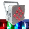 10ピースの電池LED Uplight Wash Light 9x18W RGBWA UV 6in1フラットDMXワイヤレスPAR DJ Lights Uplights weddingsパーティーアップライティング