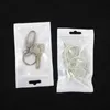 1500pcs / lot plástico Atacado Zipper Retail saco do pacote Para Acessórios de dados carro cabo do carregador de telefone celular de embalagem saco branco + clara