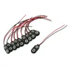 2021 Ny 9V Battery Button Connector Cable Läder 2 Wire Batteri Clip Pack på 100 (I Typ)