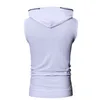 Summer Casual Mens Solid Sleeveless Sports T-Shirt Hooded Tank Top Hoodies Tee Men Bodybuilding Fitness Tops J1906186