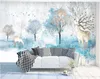 Papier ścienny (3d mural) Niestandardowy salon sypialnia Home Decor HD Forest Elk Dream Marmur 3D tapety TV tle ściana
