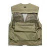 Fashion Vest Men Summer Mesh Men Vest Fishing Pography Mens Vests Plus Size M-4XL Waistcoat With Many Pockets2812