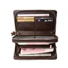 MVA Men's Clutch Male Wallet Men's Genuine Leather Double Zipper Clutch Bags purse for men Passport Phone Wallets254D