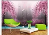 Aangepaste 3D Zijde Foto Muurschilderingen Wallpaper HD Dream Wonderland Perzik Blossom Crane 3D TV achtergrond Muurschildering