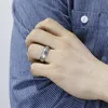 Bague masculine en argent sterling S925 Bouddhisme Six mots Symbole de bon augure Bagues en argent thaïlandais pour hommes Réel 925 Bijoux en argent Whole1205390