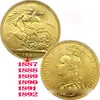 1887-1900 Victoria Soevereine Munten 14 stks / set 38mm Kleine Gouden Souvenir Munt Collectible Herdenkingsmunt Nieuwe Collectie