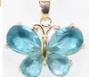 Collier avec pendentif papillon en cristal bleu, nouveau design, vente en gros, livraison gratuite