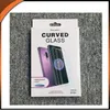 UV Liquid Screen Protector Fodral Fullständigt lim Krökt Edge Temperat glas för Samsung S10 S10 Plus Fingerprint Lås upp S9 Not 9 S10 S8