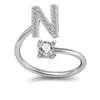 Partihandel-Out 26 Brev Kluster Ringar för Kvinnor Lyxig designer Bling Diamond Ring Silver Bröllop Förlovningsutlåtande Smycken Lover Gifts