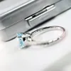 Fashion-designer blue ocean blue gemstone band edge drill S925 pure silver plated 18K gold fashionable female jewelry superior gift box