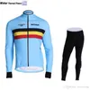 2019 BELGE Belgique Maillot de cyclisme en polaire thermique à manches longues et cuissard à bretelles Kits de cyclisme Sangle Ciclismo bicicletas B191124473024