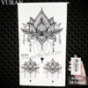 YURAN Women Sexy Arm Fake Black Tattoo Henna Mandala Flower Temporary Tattoo Girls Beauty Flora Waterproof Tatoos Indian Mehndi