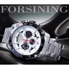 Forsining 2019 Military Silver Clock Series Steampunk Calendar Men Sport Mechanical Automatic Watches Top Brand Luxury244W