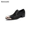 Batzuzhi mode bout carré hommes chaussures habillées noir en cuir véritable chaussures hommes chaussures d'affaires zapatos hombre, grandes tailles US5-US12