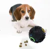 7.5cm Rolig Pet Food Dispenser Toy Ball Dog Cat Leksaker Squeaker Quack Sound Toy för hundvalpträningstillbehör