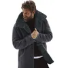 2019 Winter Men's Wool Thick Warm Trench Long Outwear Button Overcoat Coats Waterproof Windproof Winter Jacket Men Drop Shipping