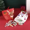 Wholesale Christmas Candy Box Apple Gift Box Christmas Decoration For Home Santa Claus Pattern Leather Rope Candy Paper Bag