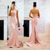 2020 Applique Halter Mermaid Bridesmaid Dress Sequins Beaded Zipper Button Special Lace Train Maid of Honor Dresses for Wedding