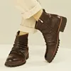 ZYYZYM Men Boots Leather Spring Autumn Vintage Style Cowboy Boots Man High Top Zipper Ankle for Men Botas Hombre13823584
