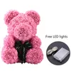 40 cm ours de roses avec boîte à cadeau LED en Teddy Rose Savon Fleur Fleur Cadeaux artificiels pour les femmes Valentines6358750