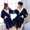 Sonbahar Kış Sıcak Pijama Severler Mercan Polar Robe Kadın Erkek Kalınlaşmak Bornoz Lounge Gecelik Ev Giysileri M l XL XXL1