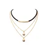 Boho Metal Shell Necklace Multilayer Halsband Wrap Choker Halsband Kedjor Beach Jewelry for Women