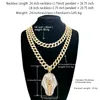 24K Or Argent Glacé Pendentif Pharaon Égyptien cuivre Cristal Zircon Diamants Collier Plaqué Sous Vide Bijoux pop Collier2959284