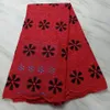 5 yardas/pieza, gran oferta, tela de algodón africano rosa, bordado de flores, gasa suiza, encaje seco para ropa BC90-6