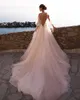 Backbloble Bridal Plasss Plass Lace Flower Vestidos de Novia Sweep Train 3/4 с длинным рукавом плюс размер свадебные платья