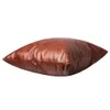 PU couro quadrado travesseiro capa 18x18 polegada sofá sofá sofá capa puro cor zíper travesseiro caso decoração de casa fronha presente VT0929