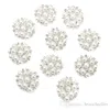 2,5 cm große, versilberte, cremefarbene Perle und Strass-Kristall-Diamant, kleine Brosche als Hochzeitsstrauß-Accessoire