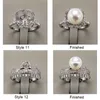Partihandel Pearl Ring Inställningar Zircon Fast 925 Silver Ring Inställningar 16 Stilar Ring för Kvinnor Montering Ringar Justerbara Blank DIY Smycken GIF