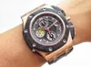 Designer Watches Business Mens Luxury Fashion Brand Watch Forged Carbon Fiber Rose Automatic Chronograph 44mm Men Antique Wristwatches