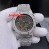 Zilver roestvrij stalen heren automatisch horloge holle wijzerplaat mode-persoonlijkheid boutique horloge hoogwaardig mat roestvrij stalen horloge