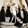 Şaşırtıcı Denizkızı Gotik Gelinlik Straples Boyun Dantel Boncuk Gelinlik Artı boyutu Korse Saten Sweep Tren elbiseler de mariée