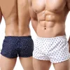 رجل البولكا نقطة طباعة القطن underpants الملاكمين تنفس الملابس الداخلية الملابس المنزلية للرجال الأزياء منتصف الخصر ملخصات الملاكم M-2XL