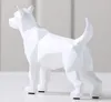 Novos Produtos Preto e Branco Lobo Estatueta Simples Geométrica Origami Animal Escultura Decoração de Casa