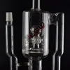 JM Flow Double Armrest Glas Vattenrör Dubbelfiltrering Recycler Glas Bongs för rökning 18 tum med 22 filterrör och glasspik