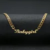 Customize Name Necklaces for Men Women Boy Personalized Nameplate Necklace Cuban Chain Hip Hop Jewelry Gifts Gold Plated Stainless257k