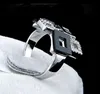 OL anello quadrato a quadri in bianco e nero, anelli di dito placcati in oro 18 carati con diamanti simulati, moda 2016 gioielli da sposa in oro da donna