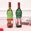 2021 New Small Apron Wine Cover Christmas Sexy Lady/Xmas Dog/Santa Pinafore red winebottle wrapper Holiday Bottle clothes Dress