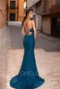 Ankunft 2019 Neue billige Meerjungfrau Prom Spaghetti -Gurte Backless Sweeptrain Formal Kleider Abendparty Kleidung Vestidos de Noche