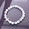 Cross Stone Bracelet для женщин синие бирюзии мужской браслет черная лава камень 8 мм белые бусинки браслеты