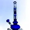 2022 Bule Green Hookahs Water Glass Bong Dab Rigs With 4 Tree Arms Perc Percolator Oil Rig 16mm Joint Beaker Fab Egg GB1218