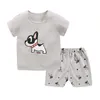 Envío de DHL Ropa de diseñador para niños Niñas Tiburón de dibujos animados Recién nacido Bebé Ropa de moda Trajes Conjuntos de ropa informal para niña