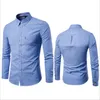 Heren-jurken shirts 2022 Solid color Men Mode lange mouw slanke fit shirt mannelijke hoogwaardige niet-ijzeren anti-rimpel 9 kleuren1