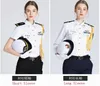 Camisa de Uniforme de Segurança da Marinha + Acessórios Mulher Capitão Uniforme Camisa Piloto Camisa da Marinha Manga Comprida Manga Curta Jaqueta