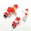 Wholesale-3D Handmade Polymer Clay Lovely Christmas Santa Claus Stud Earring For Women Girl Earrings Jewelry NE847