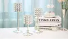 2019new Luxe Silver Crystal Beaded Votive Candle Holder Candelabra Candlestick Vorm Gebeurtenis Bruiloft Tafel Decoratie